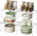 YUNEASELF Clear Cabinet Organizer: Acrylic Shelf Riser Set of 4 by Unknown