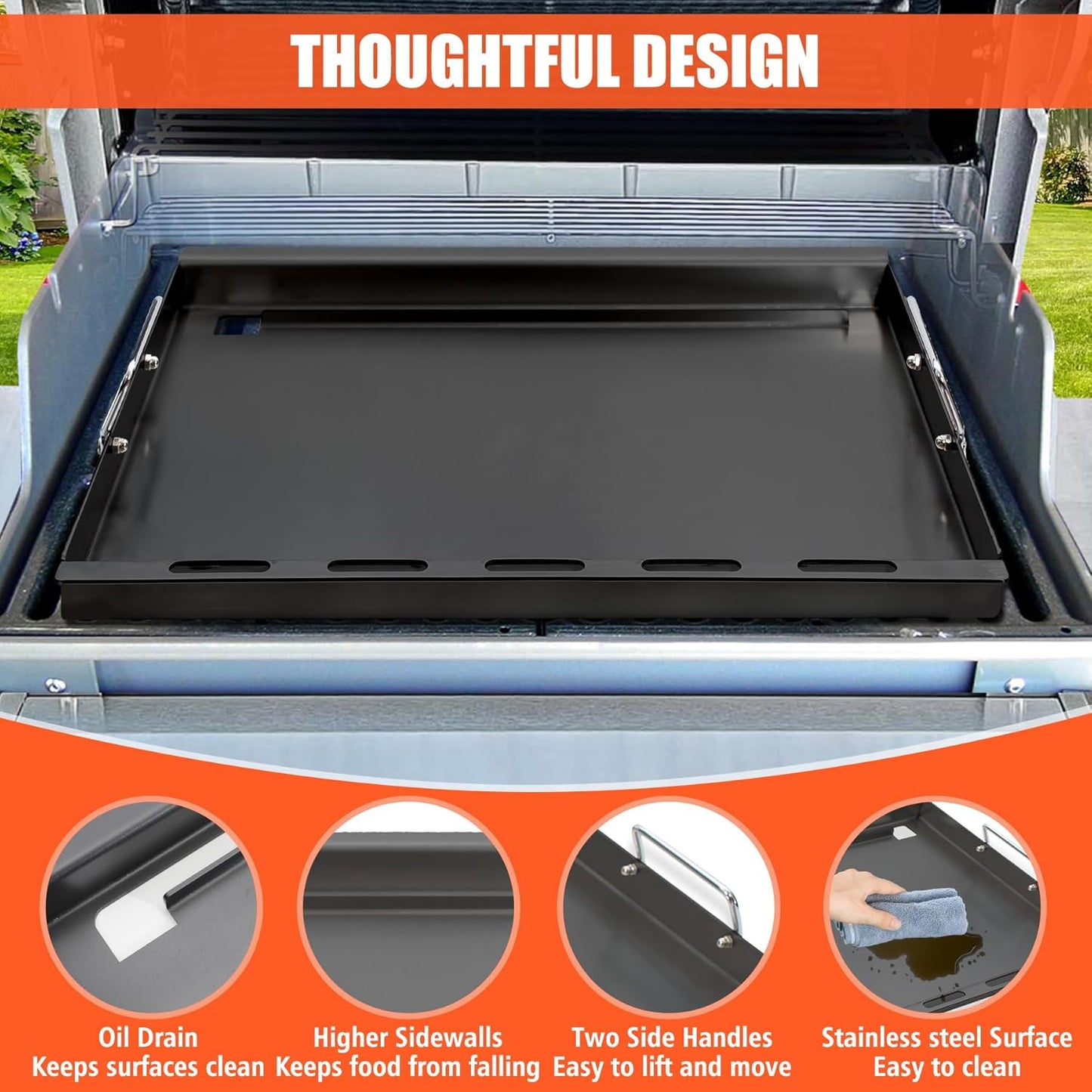 6788 Full Size Griddle Insert for Weber Genesis II 300 and LX 340 Series Gas Grills, Flat Top Griddle Repalcement for Weber Genesis II E-310/315/325/330/335 and S-310/335 with Mini Oven Mitt