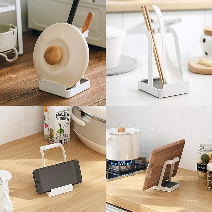 NiHome Versatile Pot Lid Ladle Holder Multipurpose Spatula Pad Book Cutting - Image 7
