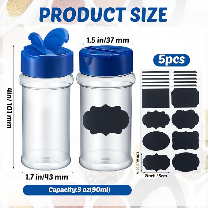 Eccliy 36 Pack 3 oz Clear Plastic Spice Jars - Image 2