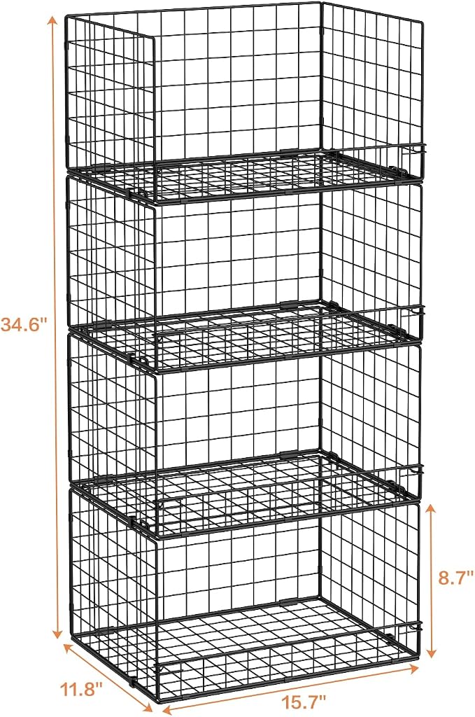 Yociyoga 4-Tier Stackable Closet Organizers and Storage Shelves, Foldable - Image 2