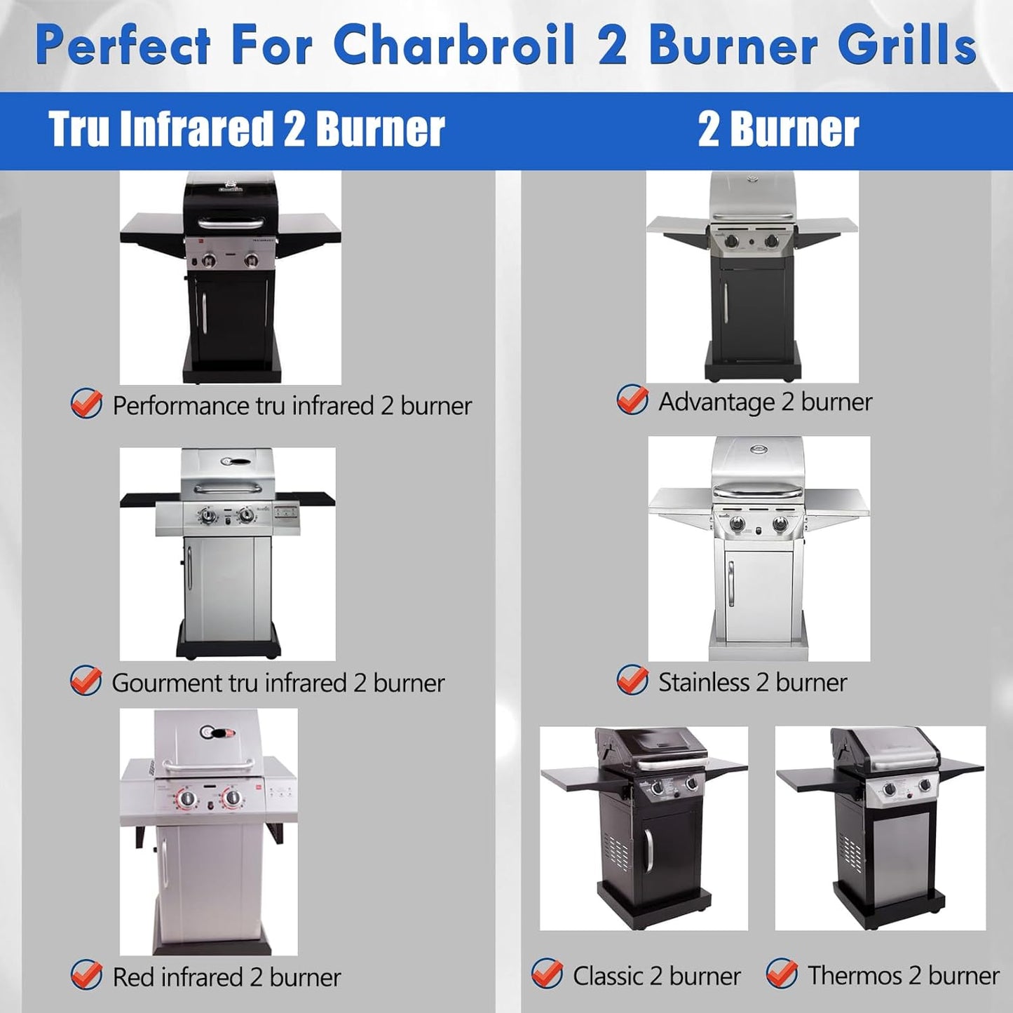 G460-0500-W1 Cooking Grate Grill Replacement Parts for Char Broil Grill Grates 463672016 463645015 463251414 463633316 463642116 463672416 463650413 Charbroil 2 Burner Grill Replacement Grates