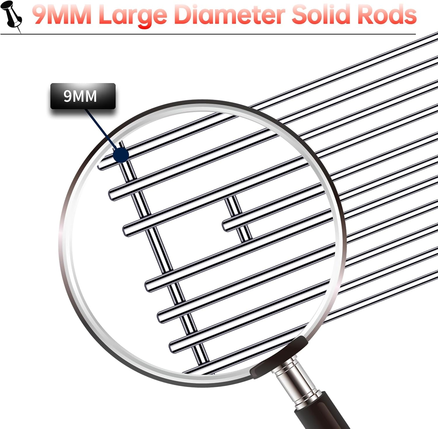 9MM 16517 Grill Grates Replacement for Bull Grill Replacement Parts, BBQ Bull Brahma 5 Burner 57568, 57569, 57568CE, 19” Lion Premium 40” 4 Burner L90000, 90000, 65073 Stainless Steel Grids