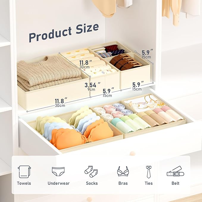DIMJ Drawer Organizer Clothes 28 Pack - Image 2