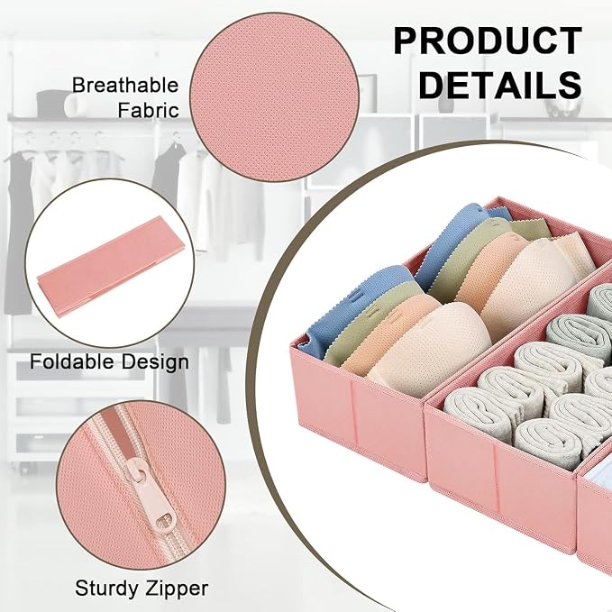 DIMJ Drawer Organizer for Clothing, 18 Pack Fabric Drawer Organizer Bins - Image 2