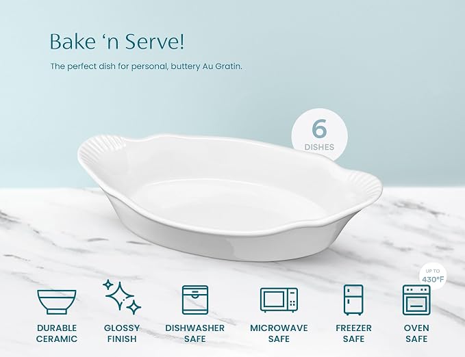 Au Gratin Baking Dishes, by Kook, Mini Casserole Dish, - Image 5