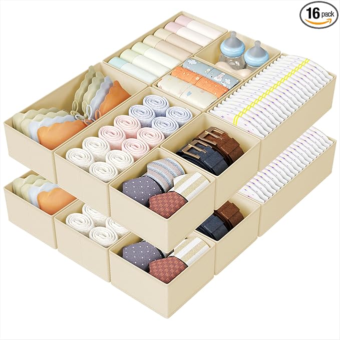 DIMJ Drawer Organizers Clothes, Fabric Closet Organizers and Storage, Shallow by DiMJ