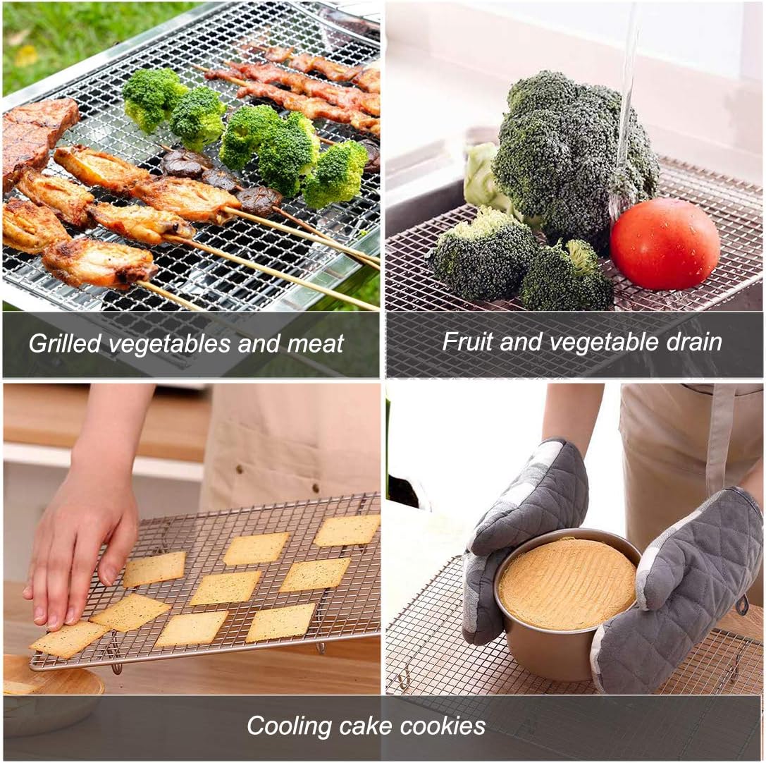 100% Stainless Steel Wire Cooling Rack Heavy Duty Roasting Rack for Baking Cooking Roasting Grilling
