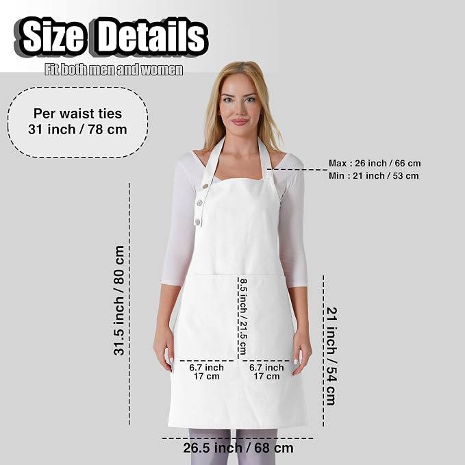 TOSHE Kitchen Apron Waterdrop Resistant Cotton Apron - Image 5