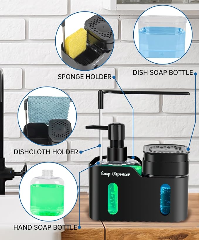 Hand Soap and Dish Soap Dispenser Set - Image 3