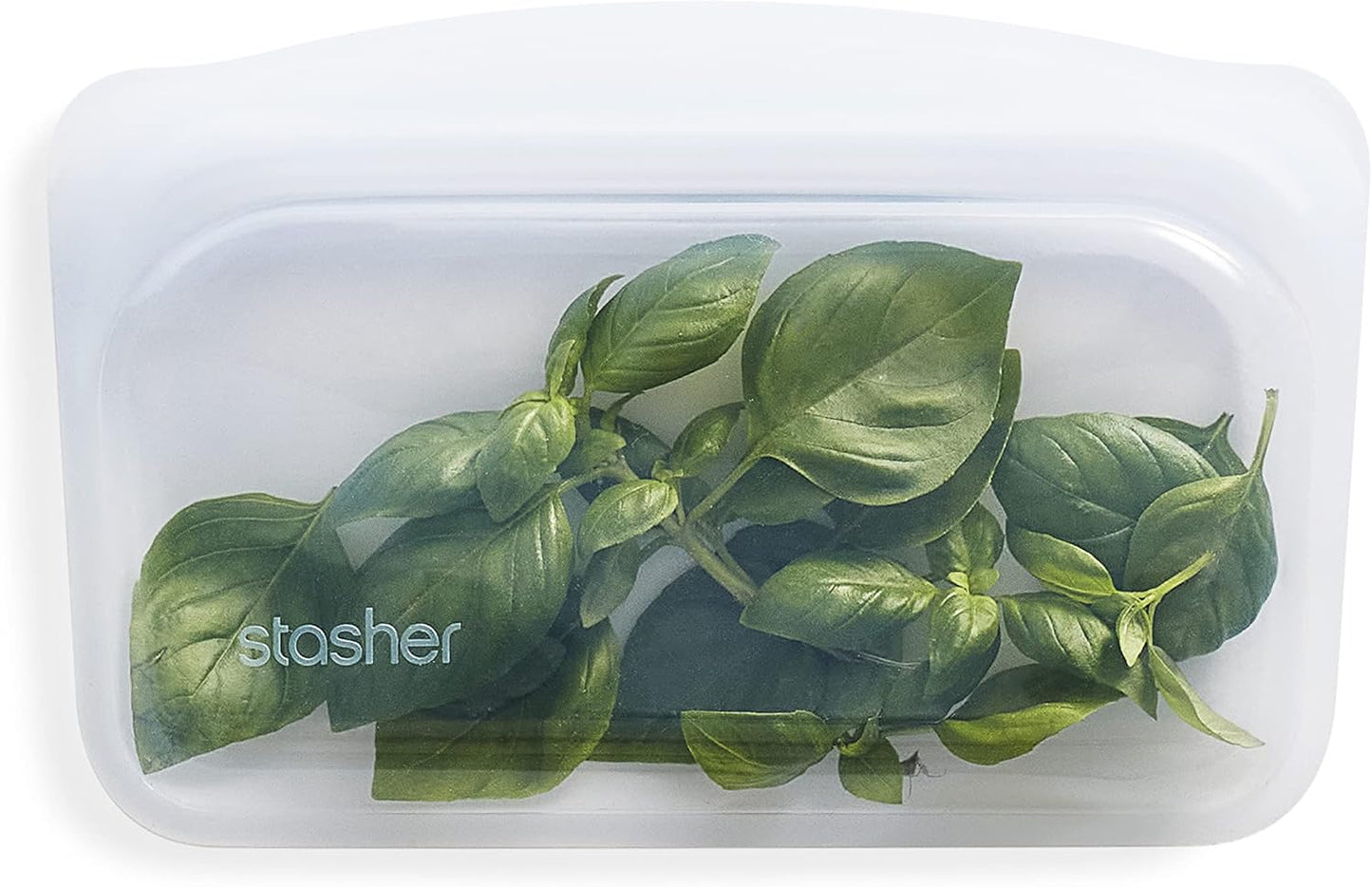 Stasher Premium Silicone Reusable Food Storage Snack Bag, Clear, Microwave, Sous Vide, Dishwasher, Oven and Freezer Safe, BPA Free, Leak-free, Eco-friendly, 12 Oz