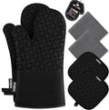 KEGOUU Oven Mitts and Pot Holders 6pcs Set, Kitchen Oven Glove High Heat by KEGOUUOvenMitt
