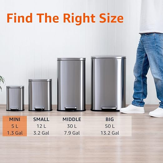 Amazon Basics Smudge Resistant Mini Rectangular Trash Can - Image 4