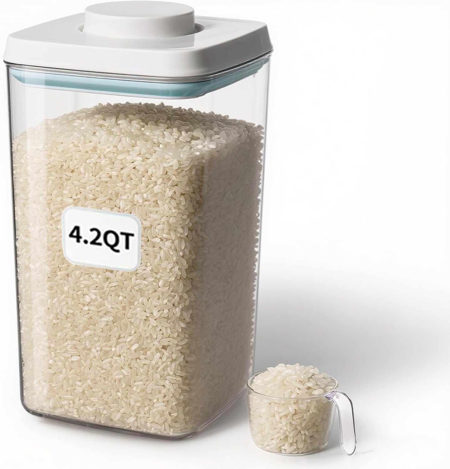 Pop Containers with Lids - Stackable Airtight Food Storage, Kitchen Pantry Storage Containers for Snacks Candy Salt Herbs Spices BPA-Free (4000ml / 4.2qt *1)