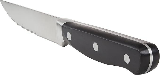 Amazon Basics 8-Piece Full Tang Stainless Steel Serrated Steak Knife Set - Image 4