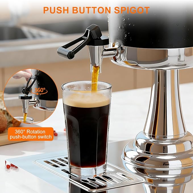 2.2 Gallon Iced Beverage Drink Dispenser, Stainless Steel Water Jar - Image 6