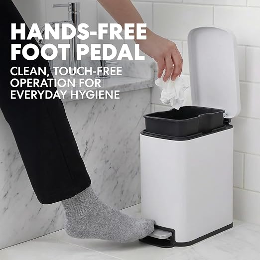 SIMPLI-Magic 6L/1.6G Stainless Steel Bathroom Trash Can - Image 3