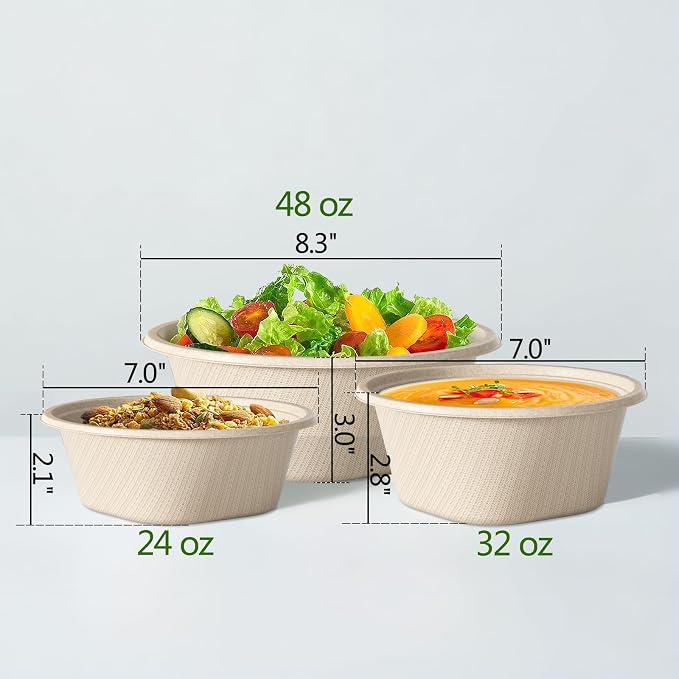 Homestockplus 32 Oz Deep Disposable Bowl, Paper Bowls Disposable Heavy Duty - Image 5