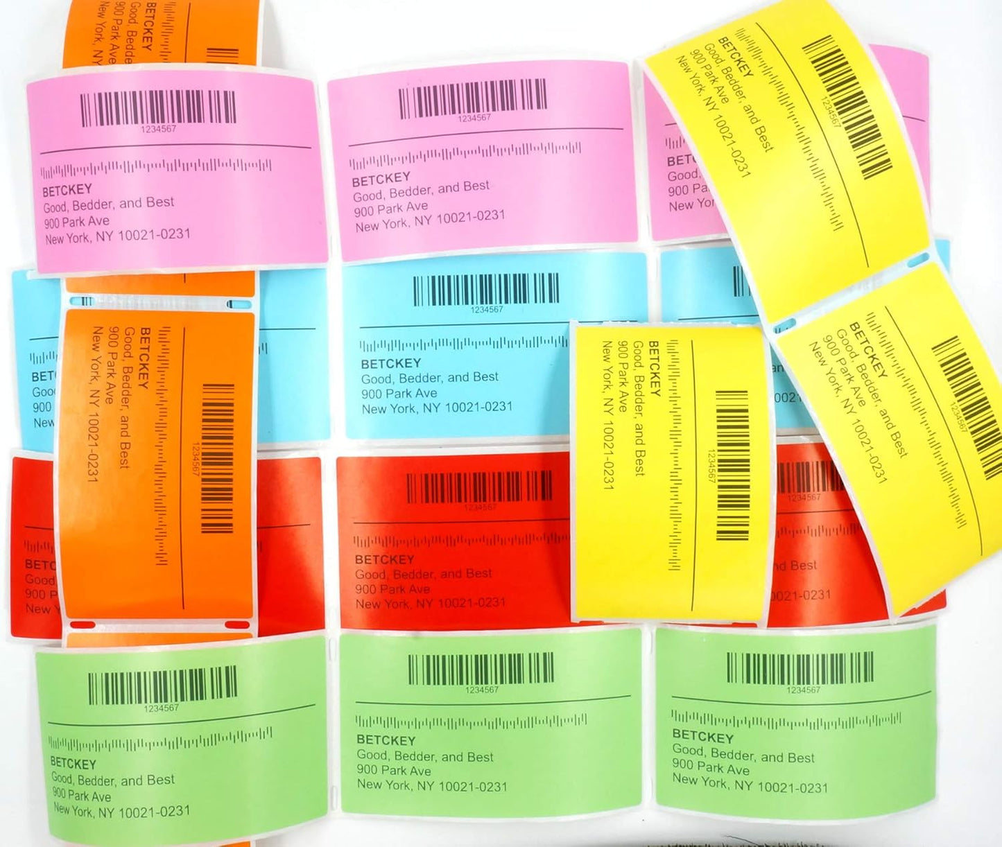BETCKEY - 2.625" x 1" File Folder & Address Labels Compatible with Zebra/Rollo Label Printer,Premium Adhesive & Perforated[Yellow, 6 Rolls, 12000 Labels]