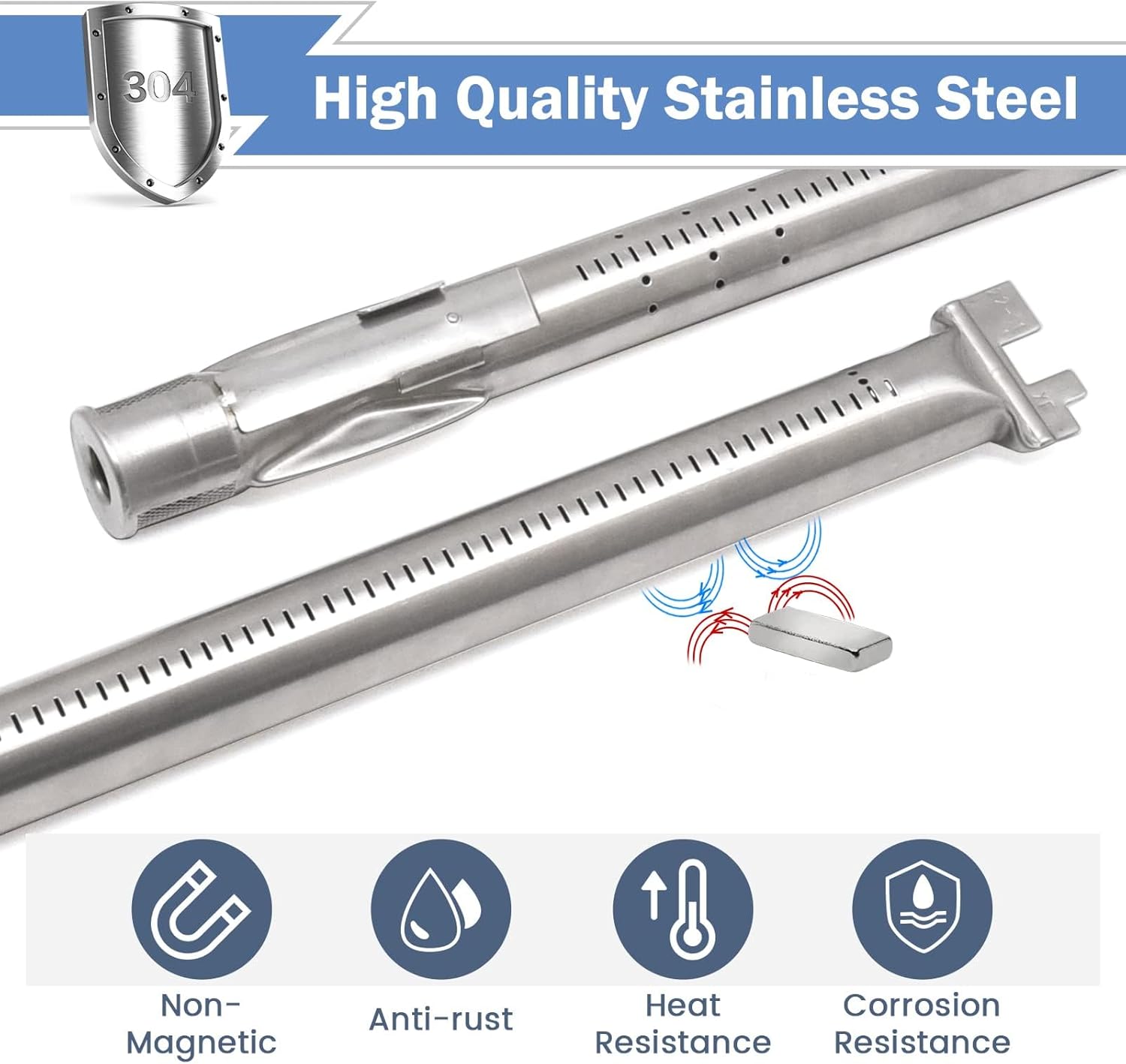 Criditpid Grill Replacement Parts for Weber Spirit I/II 200 with Front Control, Stainless Steel 7635 Flavorizer Bars, 69785 Grill Burners & 7642 Igniter for Weber Spirit E210, E220, S210, S220 Grills.