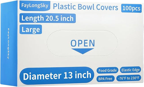 100 Boxed Bowl Covers Bread Proofing Large Plastic Wrap by FAYLONGSKY