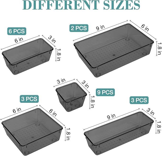 StorMiracle 23 PCS Drawer Organizer Set, 5 Varied Size Bathroom and kitchen - Image 2