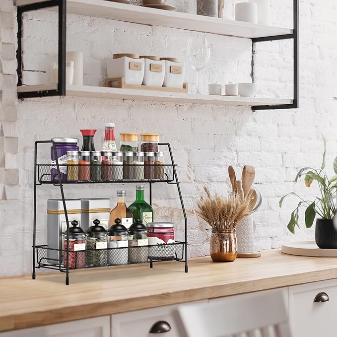 SPISPI Spice Rack Organizer for Cabinet, Bathroom Organizer Countertop - Image 4
