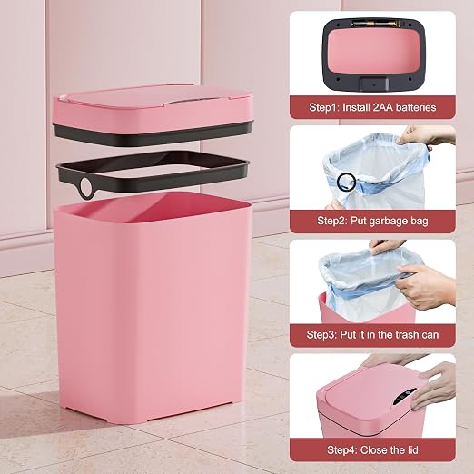 Vanpopubs 2 Pack 2.7 Gal Bathroom Trash Can - Image 8