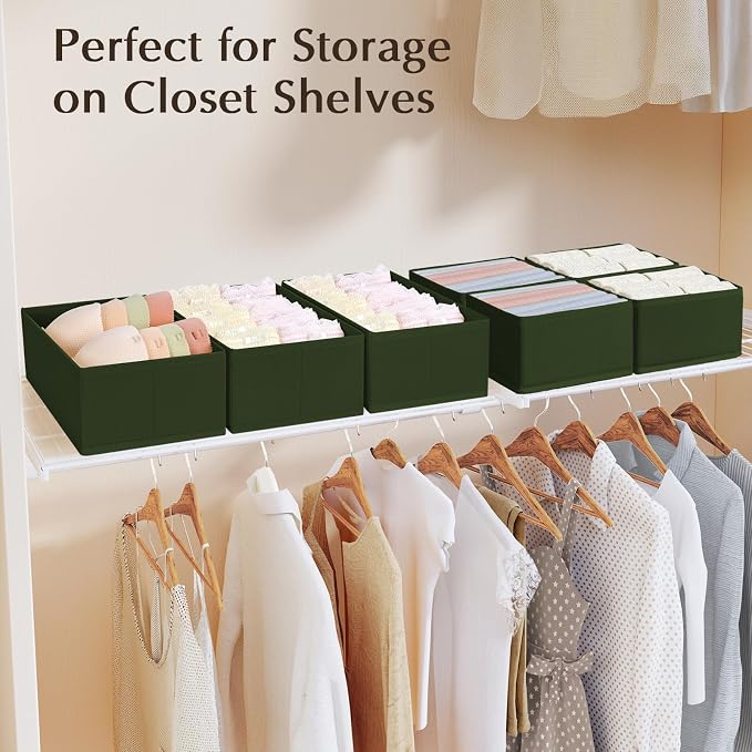 DIMJ Drawer Organizers Clothes, Fabric Closet Organizers and Storage, Shallow - Image 4