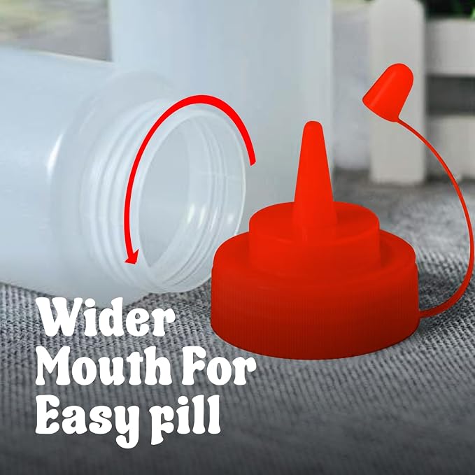 Norcalway 24 oz Large Condiment Squeeze Bottles - Image 3