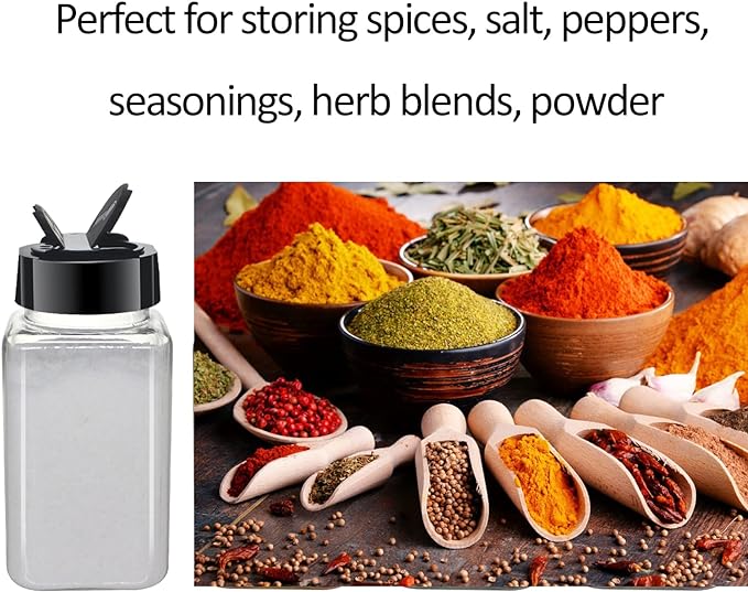 12 Pack 4oz Clear Plastic Spice Jars - Image 4