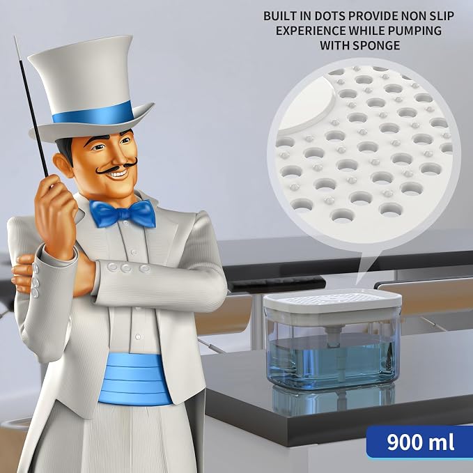 MR.SIGA 2 in 1 Premium Soap Dispenser and Sponge Holder, Dishwashing Soap Pump - Image 2