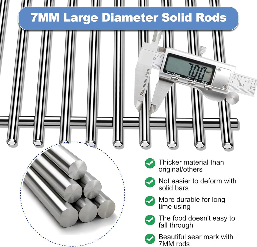 Stainless Steel 7524 7528 Grill Grates with 7620 7621 Flavorizer Bars 65505 Heat Deflectors and 62752 Burner for Weber Genesis Grill Parts 300 Series E310 E320 E330 S310 S320 S330