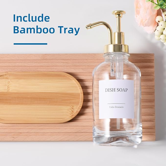 Glass Soap Dispenser with Pump, Dish and Hand Soap Dispenser - Image 6