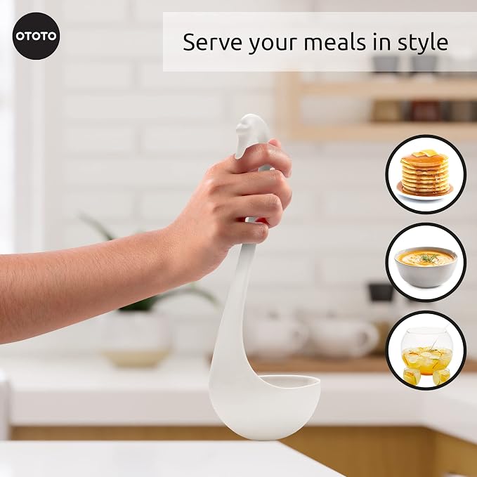 OTOTO Swanky Swan Soup Ladle- Silicone Soup Spoon, Heat Resistant Soup Ladles - Image 5