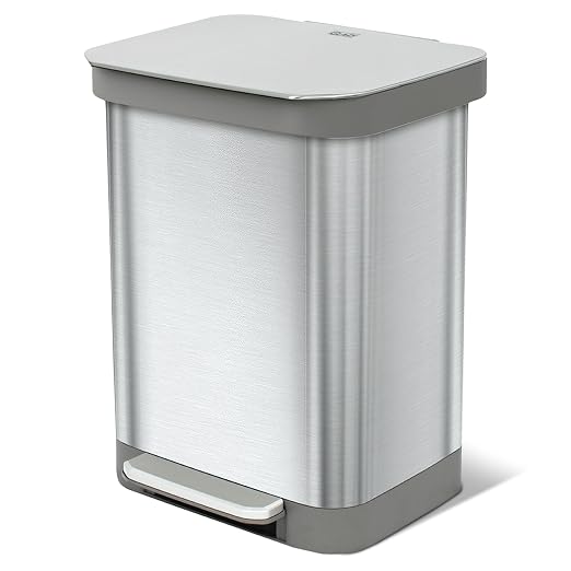 Glad Stainless Steel Step Trash Can, Series 2 by GladTrashFoodStorage