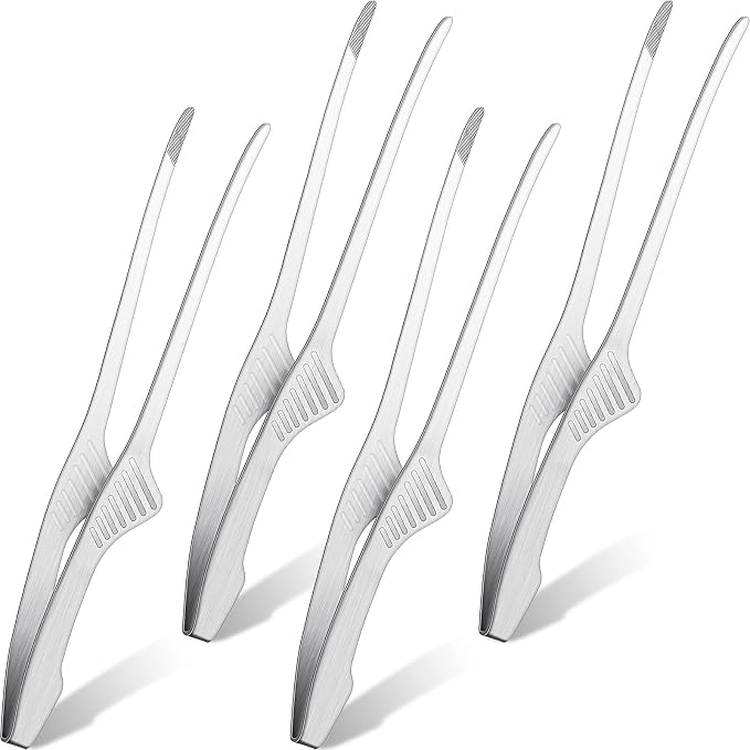 Patelai 4 Pieces Korean and Japanese BBQ Tongs Non Slip Cooking Utensils by Patelai