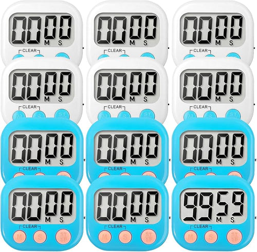12 Pack Digital Kitchen Timer Small Classroom Timers by VOULOIR