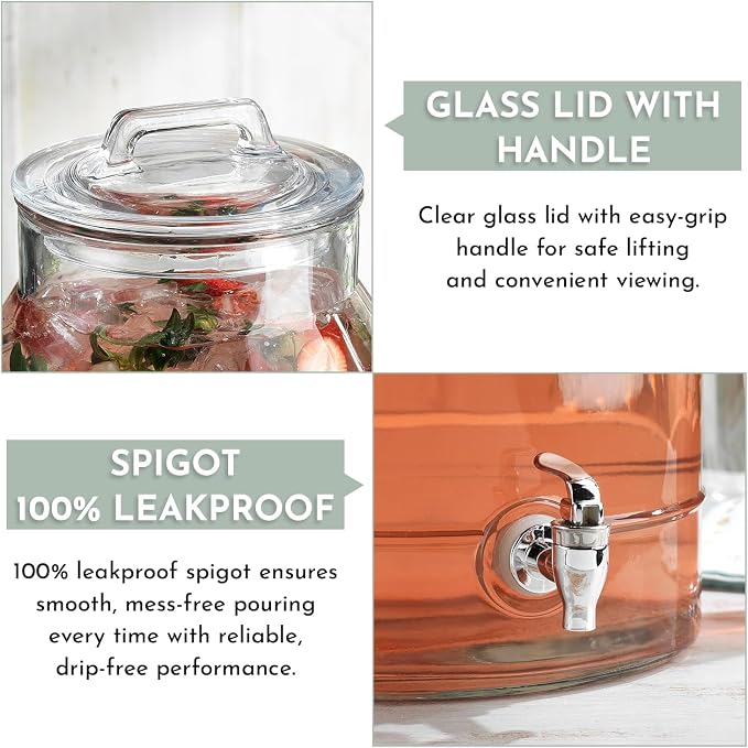 3 Gallon Glass Drink Dispensers - Image 2