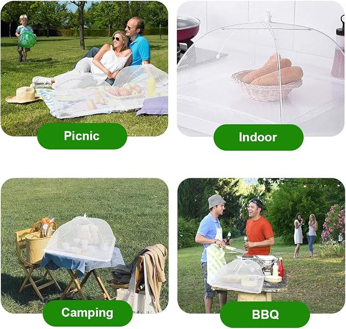 Pop-up Picnic Food Tent Covers, 17x17Inch Foldable Mesh Screen Food Covers - Image 5
