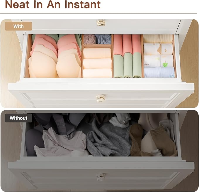 Criusia Drawer Organizer Clothes, 10 Pack Dresser Organizer - Image 6