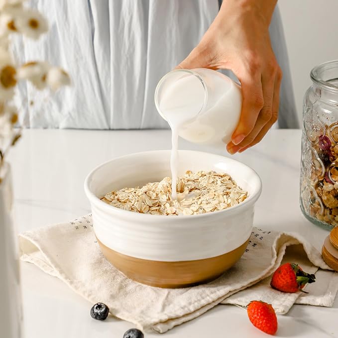 HASENSE Ceramic Cereal Bowls, 20 OZ Soup Bowls - Image 4