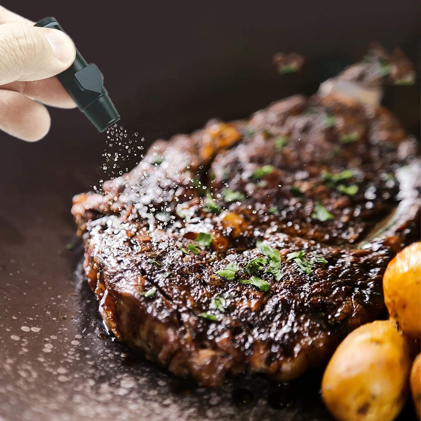 OMO Metal Ieak-proof Bottle (2nd Generation Upgrade Version) (Black）Portable Pepper Shaker (3 pack)