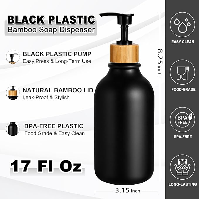 KASUNTING Hand Soap Dispenser Bathroom, 17 Fl Oz Plastic Hand and Dish Soap - Image 2