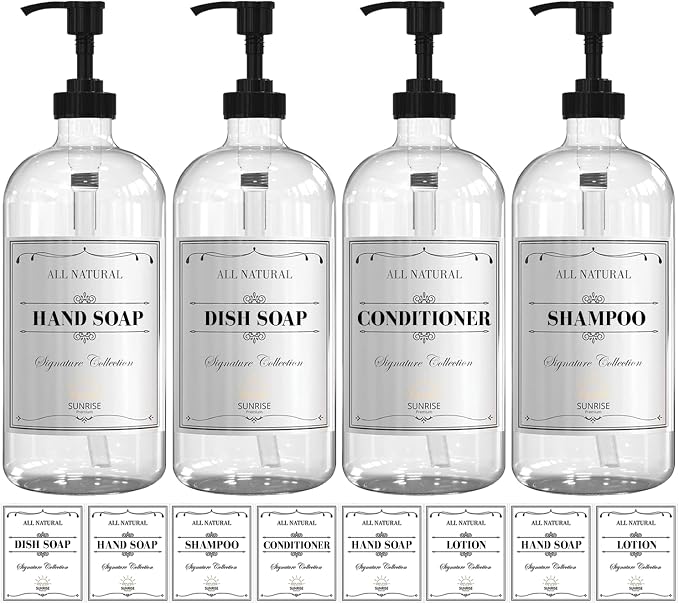 Sunrise Premium 16 OZ Clear Glass Soap Dispenser by SunrisePremium
