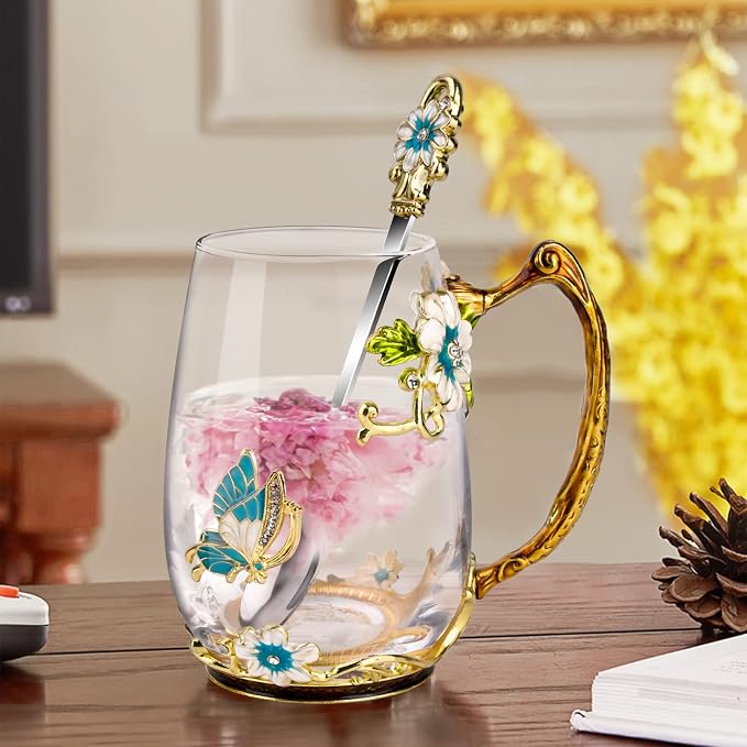 OEAGO Birthday Gifts for Women Mom Glass Coffee Enamels Mug Best Mothers Day - Image 5