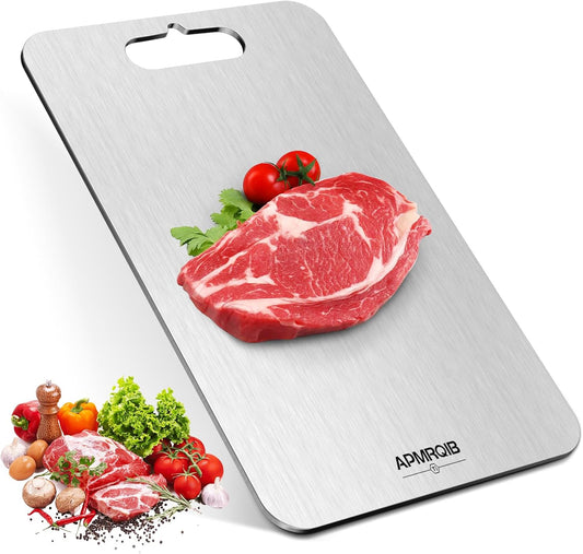 Titanium Cutting Boards for Kitchen, 100% Pure Titanium Cutting Boards Double Sided Non Toxic Cutting Board, Hygiene Durable Dishwasher Safe 13”× 8”