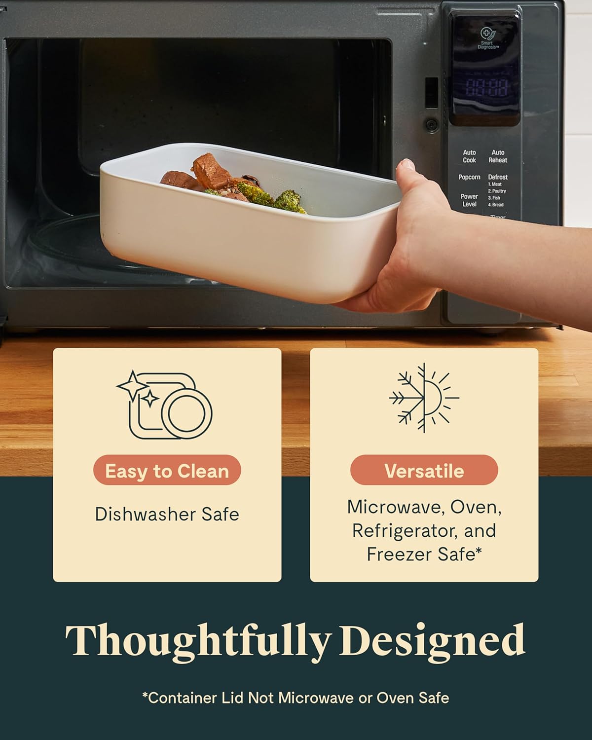 Caraway 2pc Glass Food Storage Set - 6.6 Cup Food Containers (2) - Ceramic Coated - Non Toxic, Non Stick Lunch Box with Lids. Dishwasher, Oven, & Microwave Safe - Sage