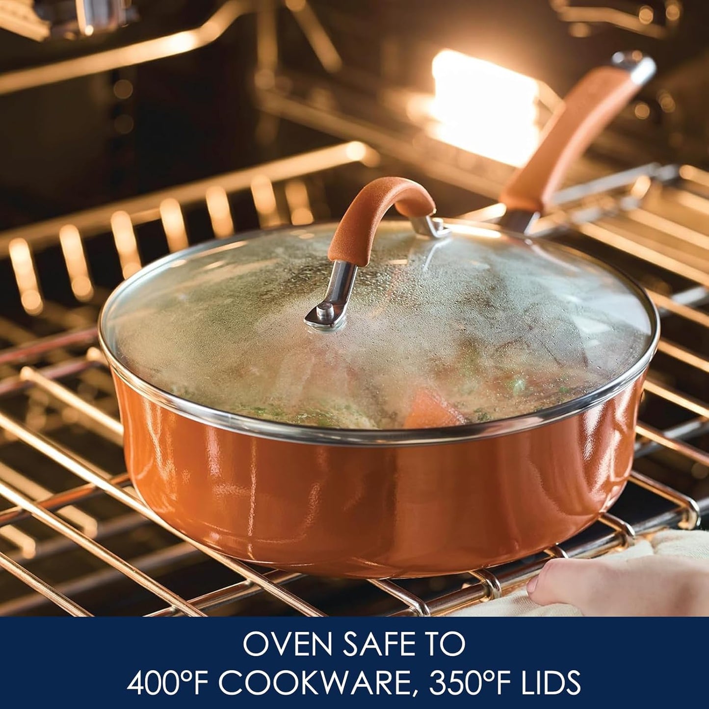 Rachael Ray Cucina Nonstick Cookware Pots and Pans Set, 12 Piece, Pumpkin Orange