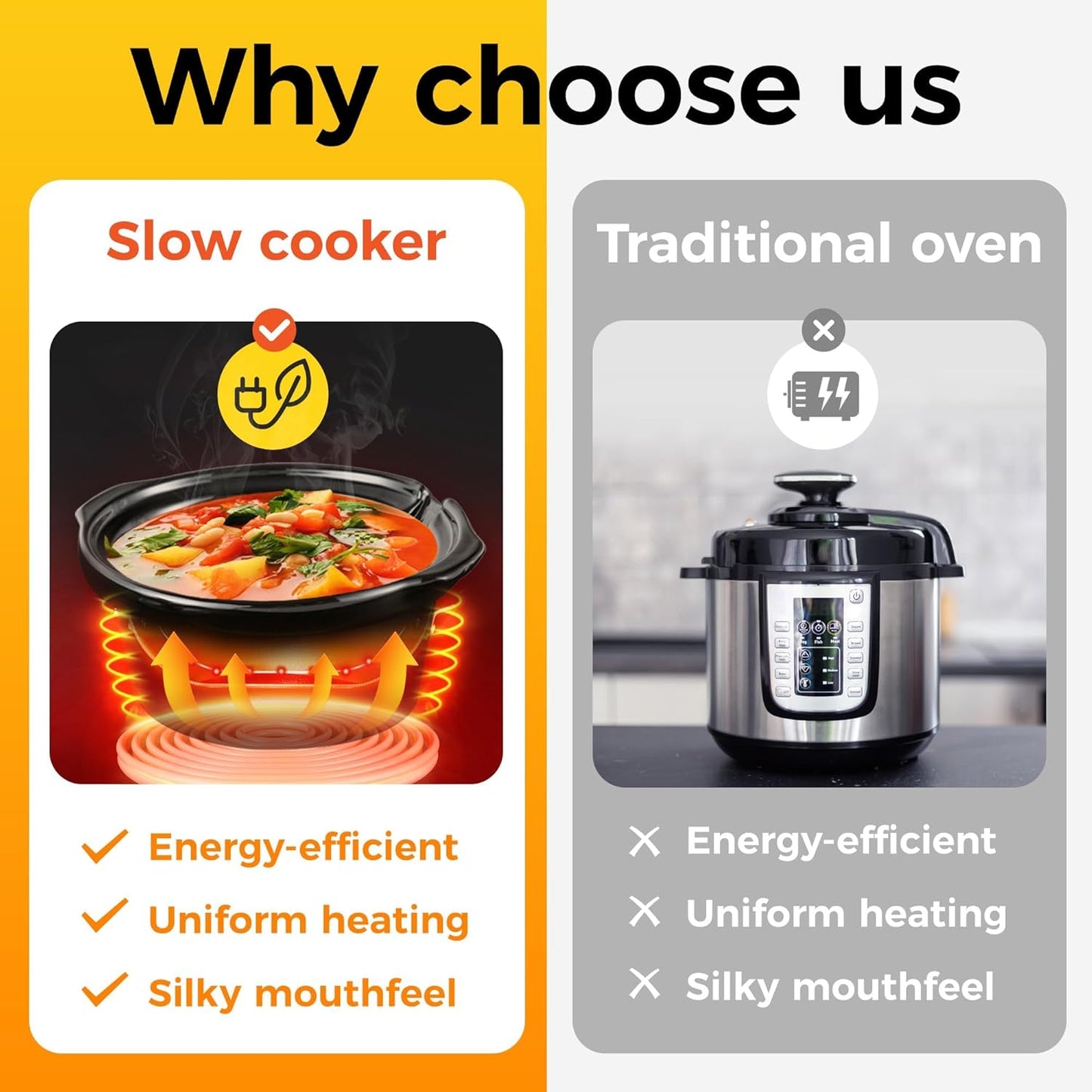 Sunvivi Double Slow Cooker,2 Pot Small Mini Crock Buffet Servers and Warmer,Dual Pot Oval Manual Slow Cooker with Adjustable Temp Removable Ceramic Pot,Stainless Steel, Total 2 * 1.25 Quarts Black